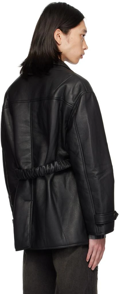 lesugiatelier Black Insulated Faux-Leather Jacket 3