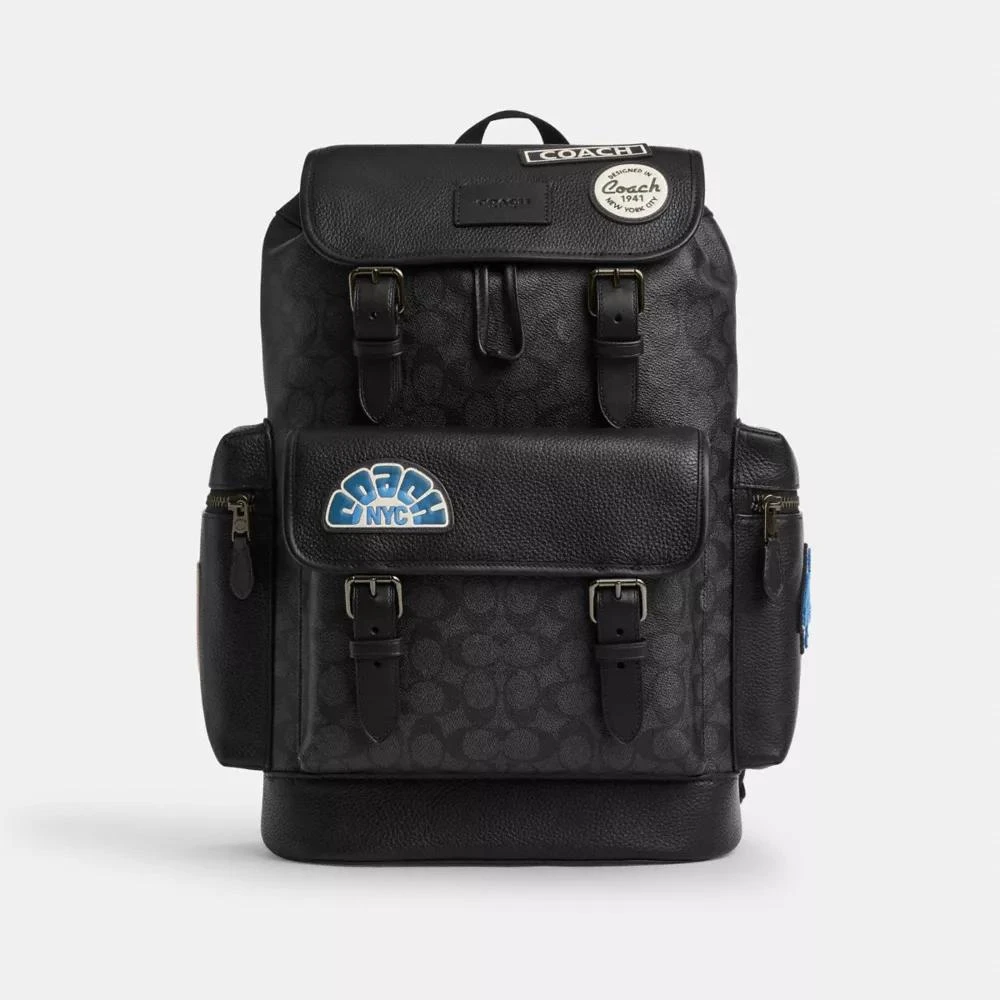 Coach Sprint Backpack In Signature Canvas With Patches