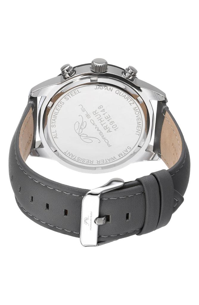 Porsamo Bleu Men's Arthur Chronograph Leather Strap Watch, 44mm