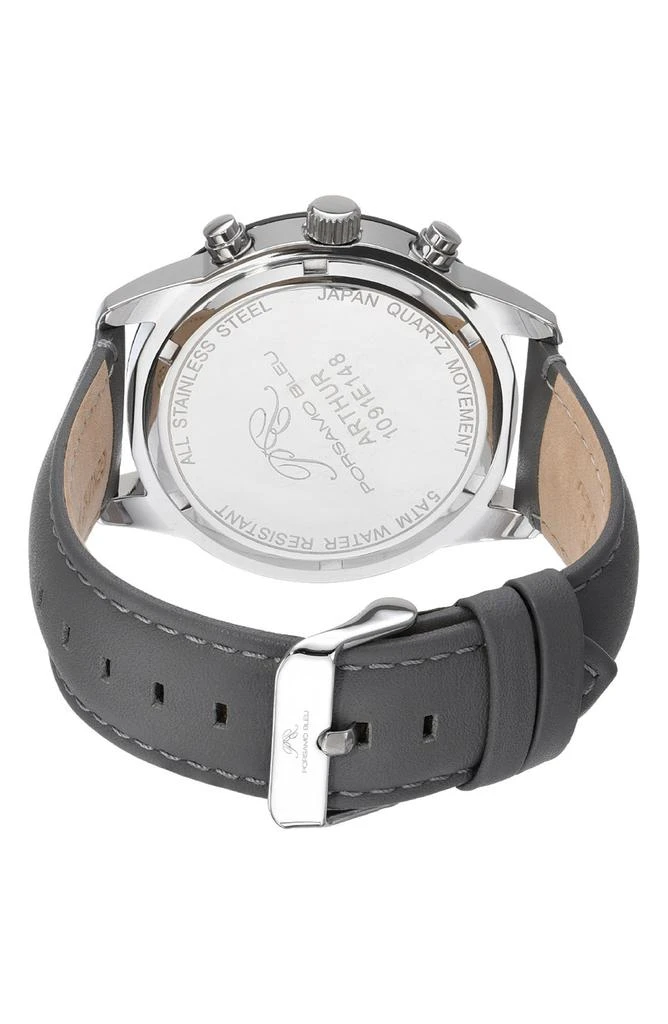 Porsamo Bleu Men's Arthur Chronograph Leather Strap Watch, 44mm 2