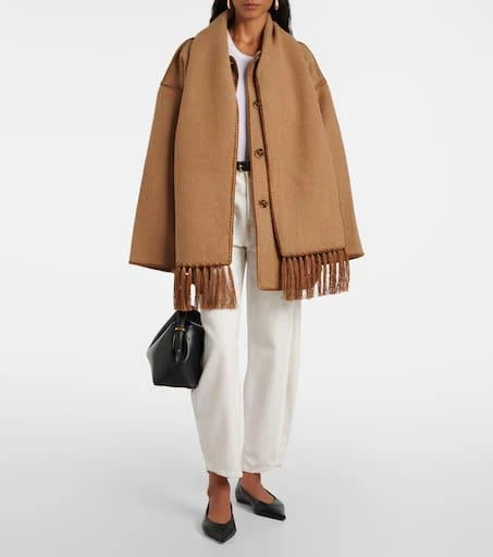 Totême Embroidered wool-blend scarf jacket 2