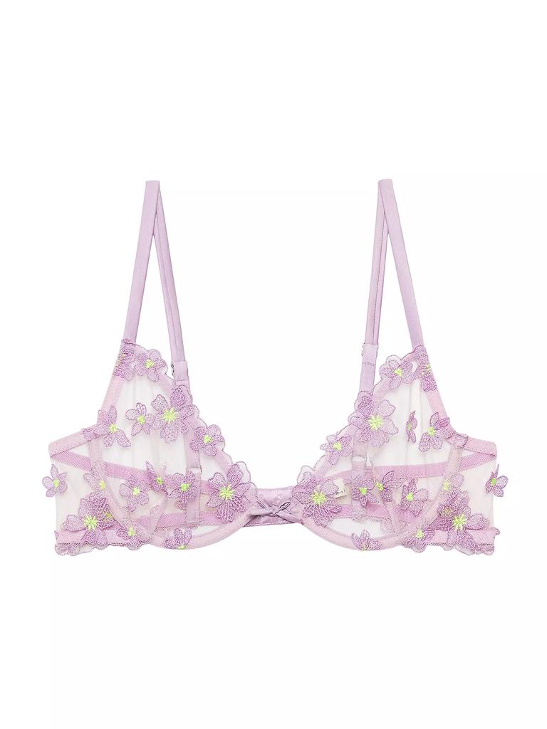 Fleur du Mal Petal Embroidery Demi Bra