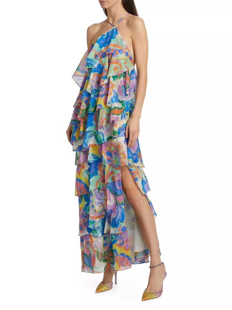 Amanda Uprichard Poise Floral Tiered Ruffle Maxi Dress 4