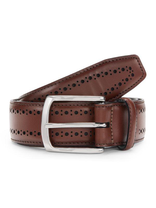 Allen Edmonds Manistee Lazer Cut Leather Belt