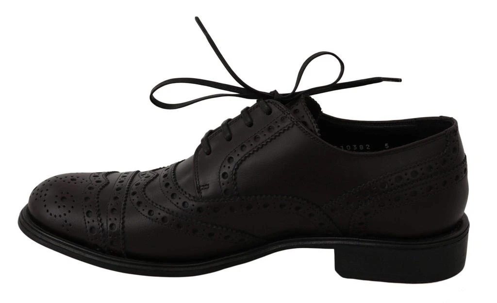 Dolce & Gabbana Dolce & Gabbana  Black Leather Wingtip Oxford Dress  Shoes 5