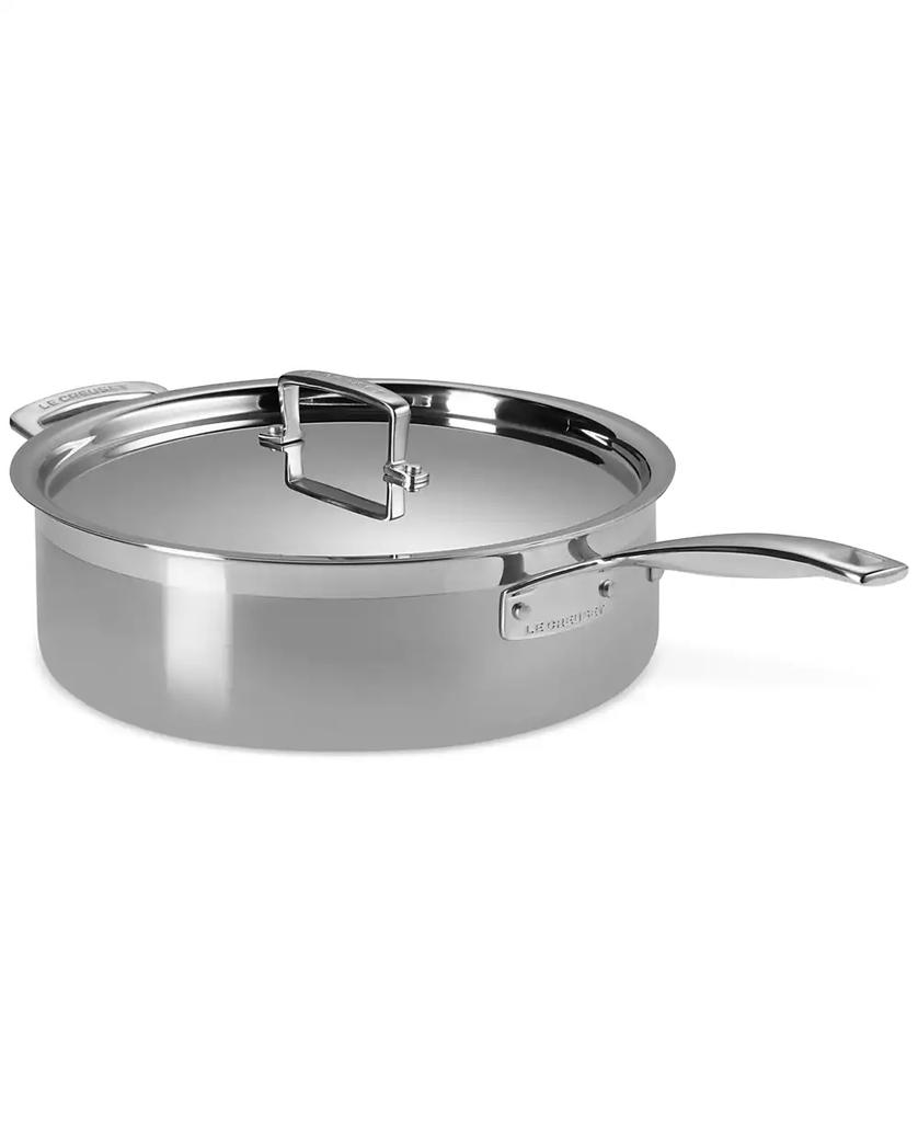 Le Creuset Classic Stainless Steel Round Saute Pan with Lid, 6 Qt.