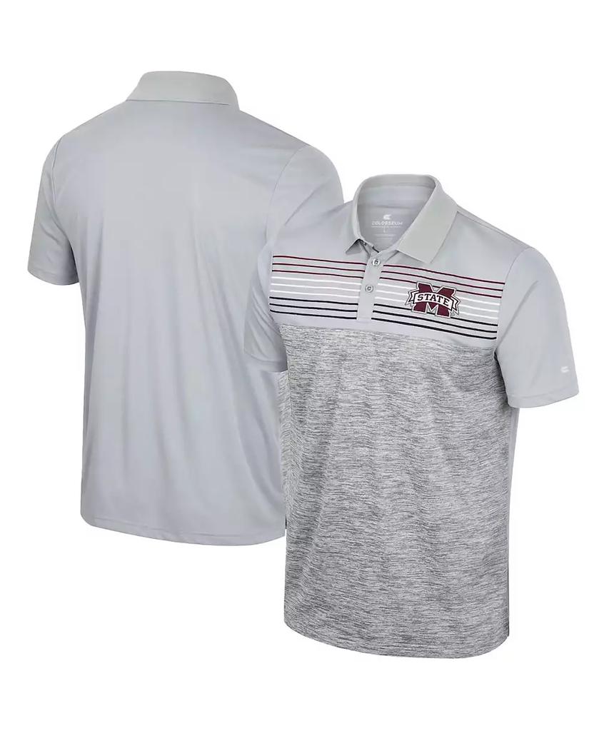 Colosseum Men's Gray Mississippi State Bulldogs Cybernetic Polo Shirt