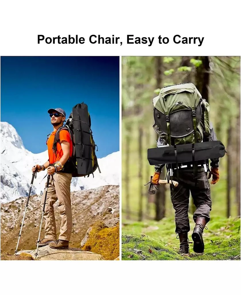 Piscifun olding Camping Collapsible Chairs Heavy Duty Lawn Chair with Cooler Bag, Storage Pocket, Waterproof Bag Outdoor Arm Chair, Supports 225LBS 6