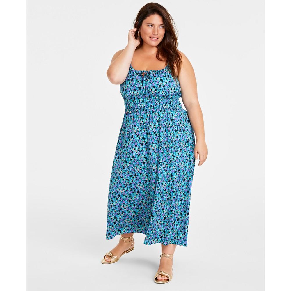 On 34th Trendy Plus Size Floral Print Midi Dress, Created for Macy's