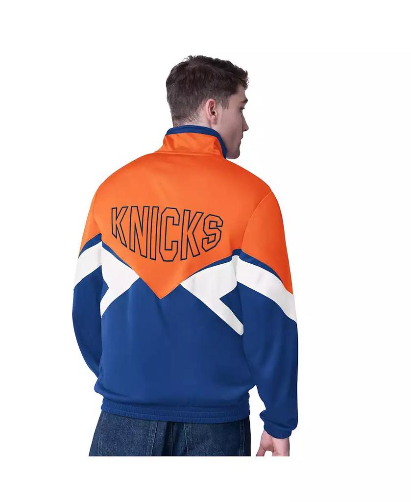 Starter Men's Orange/Blue New York Knicks Rush Applique Full-Zip Track Jacket