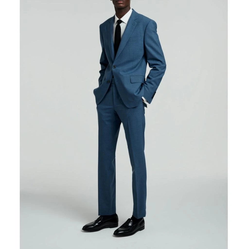 Fursac Veste De Costume En Serge De Laine - Bleu Chiné - Homme 3