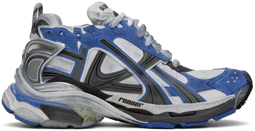 Balenciaga Blue & Gray Runner Sneakers 1