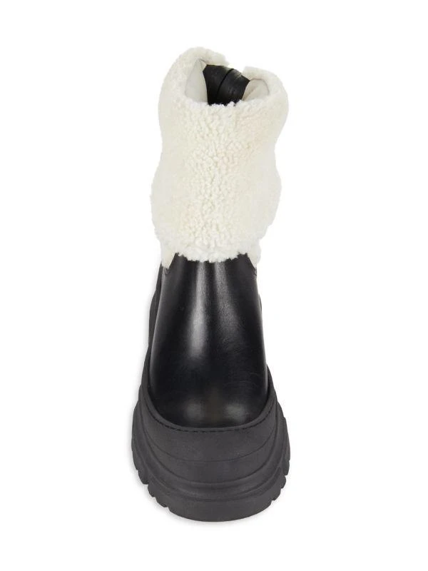 Brunello Cucinelli Leather & Shearling Fold-Over Chelsea Boots 5