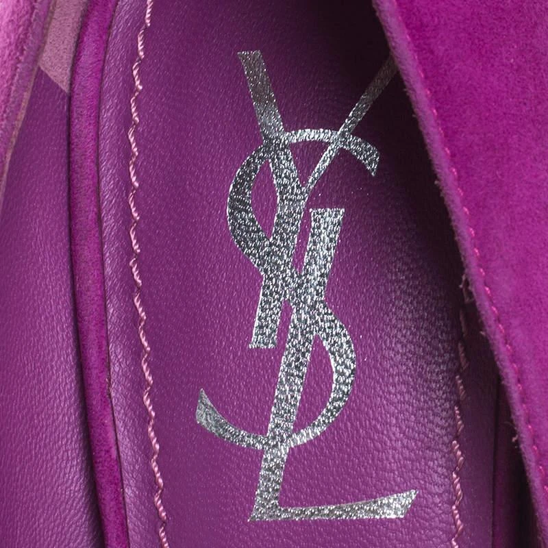 Yves Saint Laurent Saint Laurent Paris Purple Suede Janis Platform Pumps 37.5 7