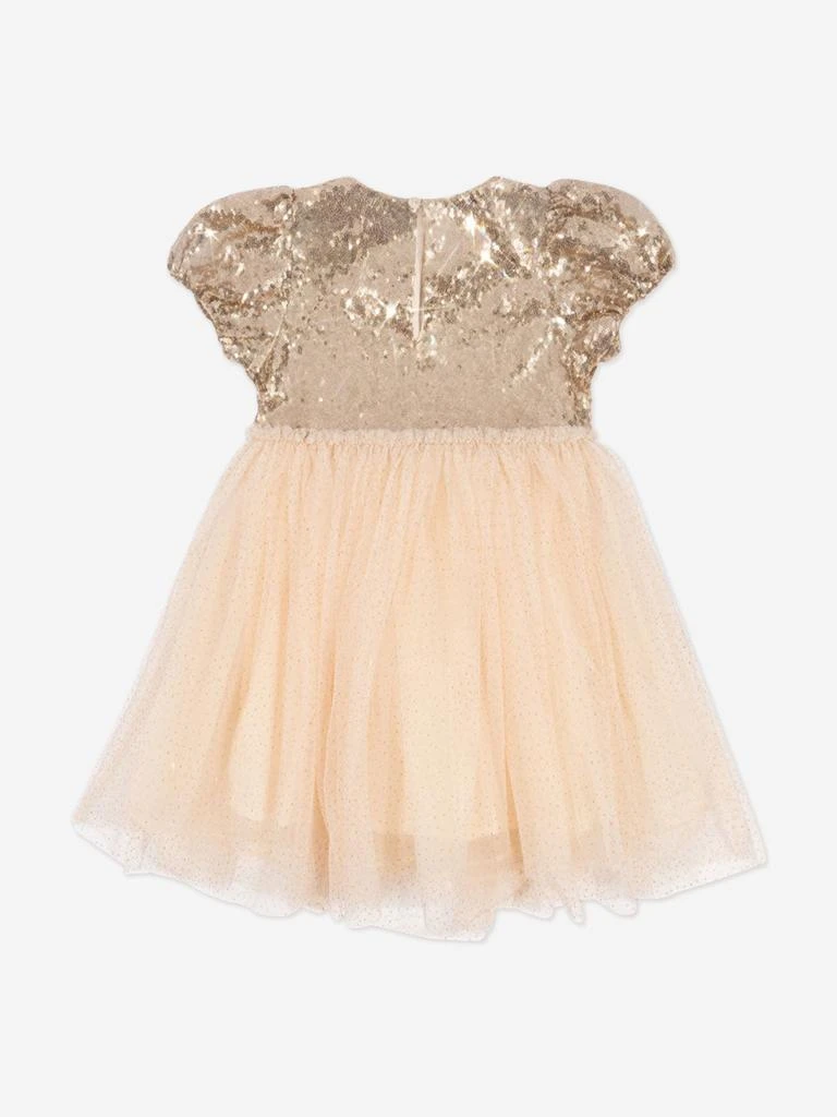 Konges Slojd Girls Starla Puff Sleeve Dress in Gold 3