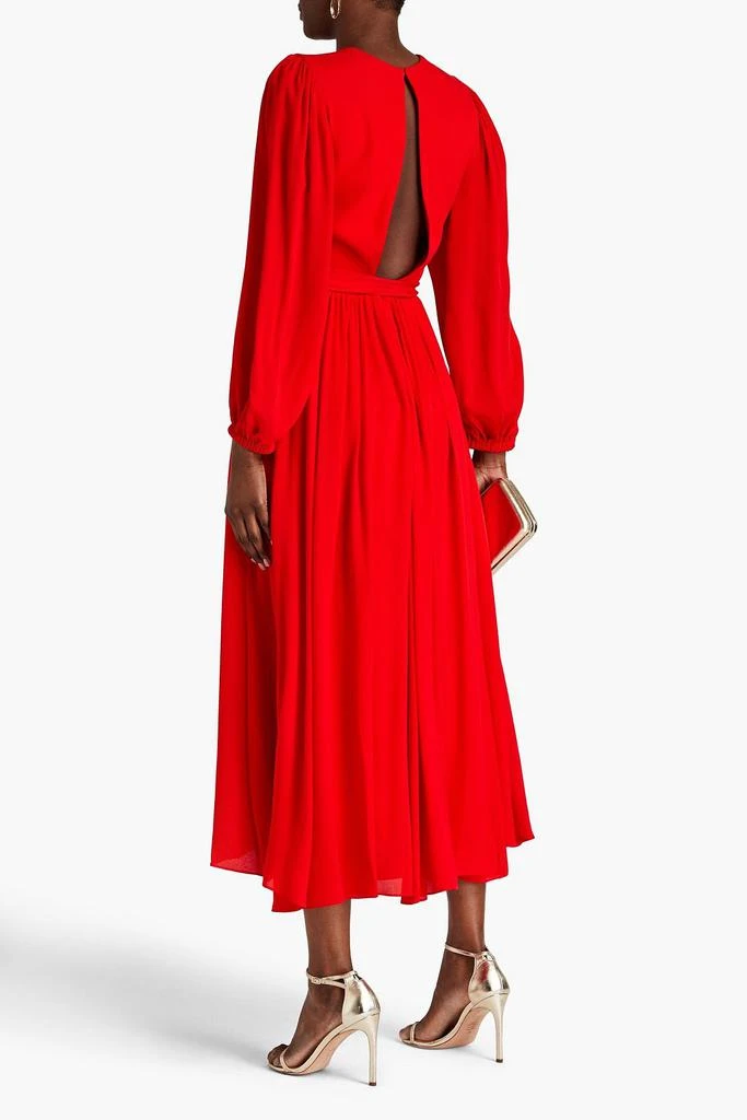 Elie Saab Gathered silk crepe de chine midi dress 3