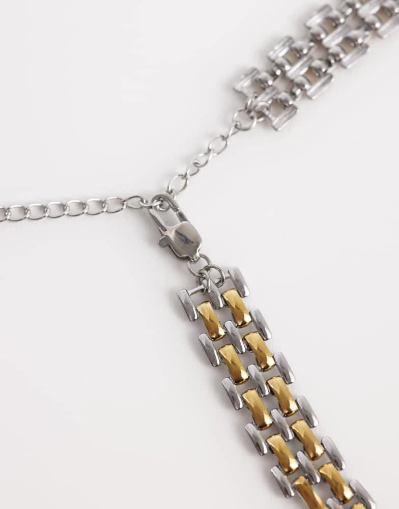 Abbott Lyon Abbott Lyon two tone mixed metal heritage chain necklace in gold and silver 4