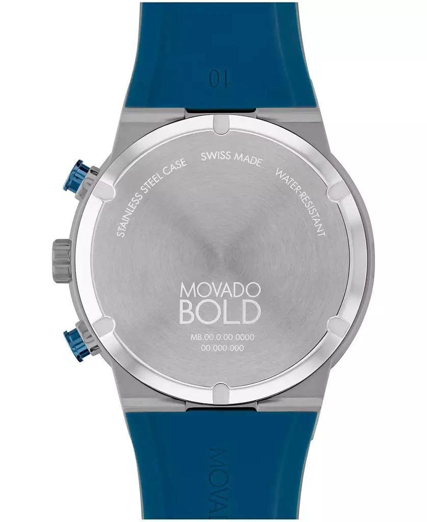 Movado Men's Bold Fusion Swiss Quartz Chrono Blue Silicone Watch 44.50mm 3