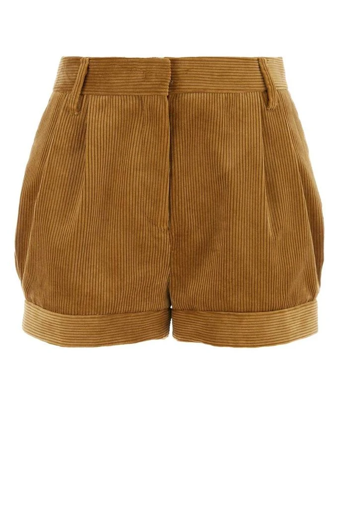 Prada Prada Pleated Corduroy Shorts 1