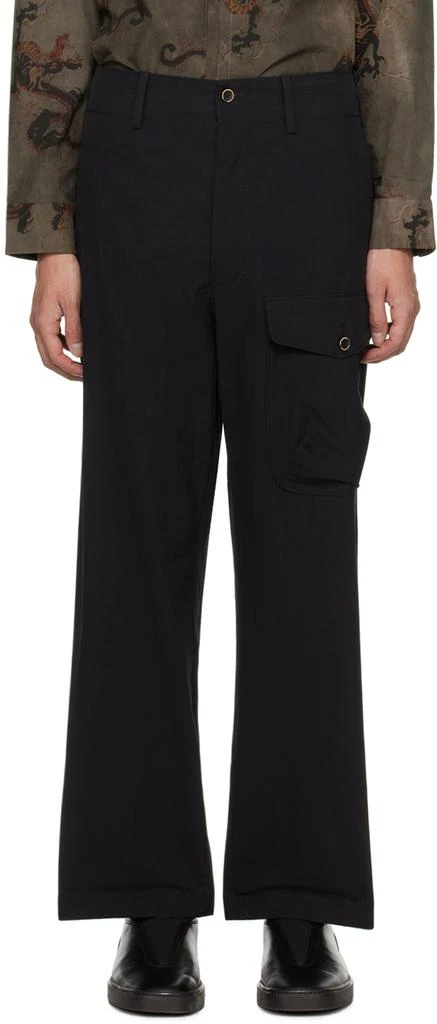 UMA WANG Black Paxton Cargo Pants 1