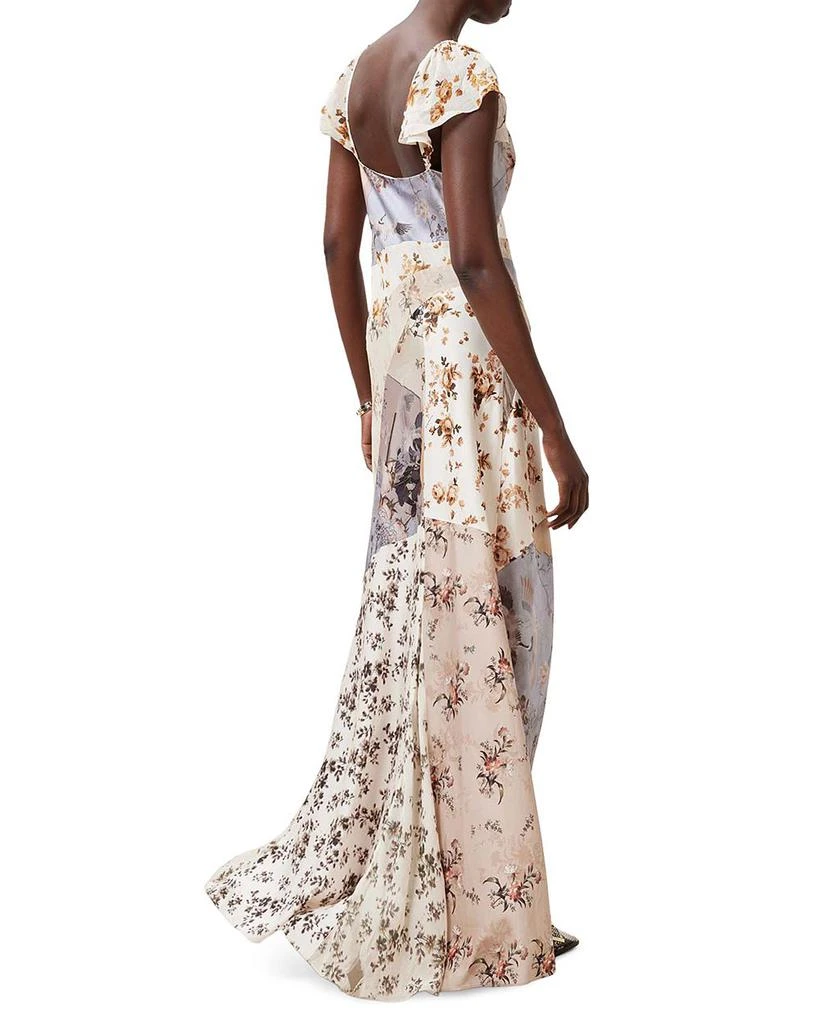 ALL SAINTS Lala Floral Satin Flutter Sleeve Dress 5