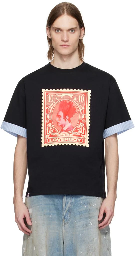 Charles Jeffrey Loverboy Black Turn Up T-Shirt 1