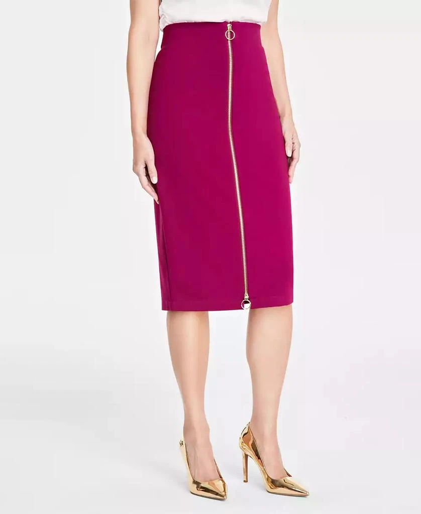 INC International Women's Ponte Zip-Front Pencil Skirt, Created for Macy's 4