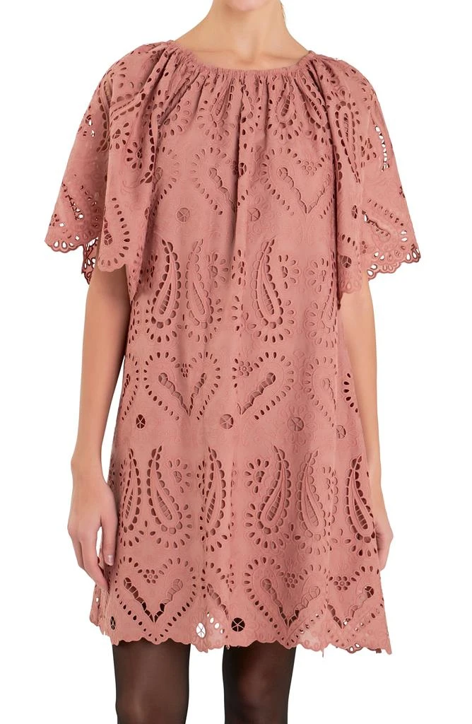 English Factory Paisley Eyelet Shift Dress 4