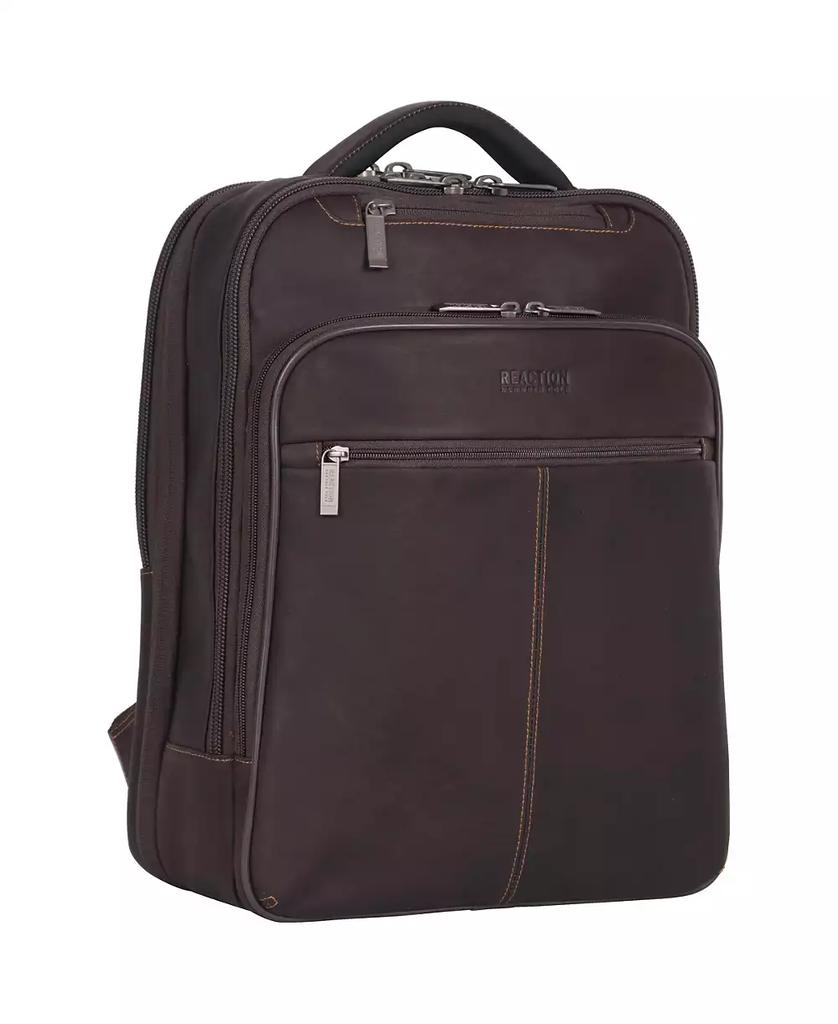 Kenneth Cole Full-Grain Colombian Leather 16" Laptop Tablet Travel Backpack