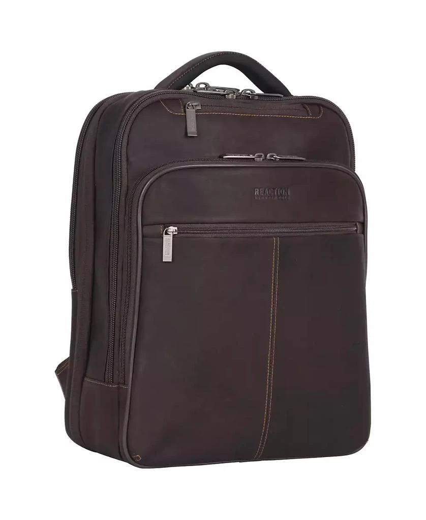 Kenneth Cole Full-Grain Colombian Leather 16" Laptop Tablet Travel Backpack 1