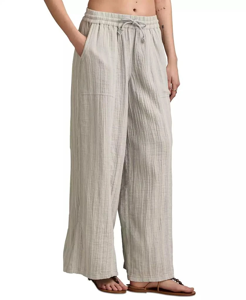 Lucky Brand Women's Striped Cotton Gauze Drawstring Pants 3