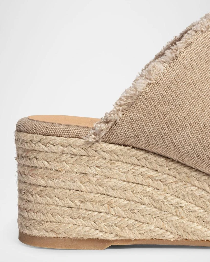 Castaner Queral Frayed Canvas Wedge Espadrille Mules 3