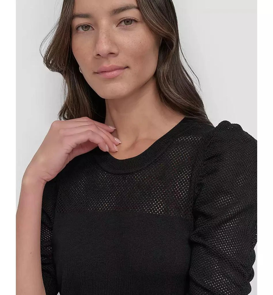 DKNY Women's Mesh Puff-Sleeve Sweater 5
