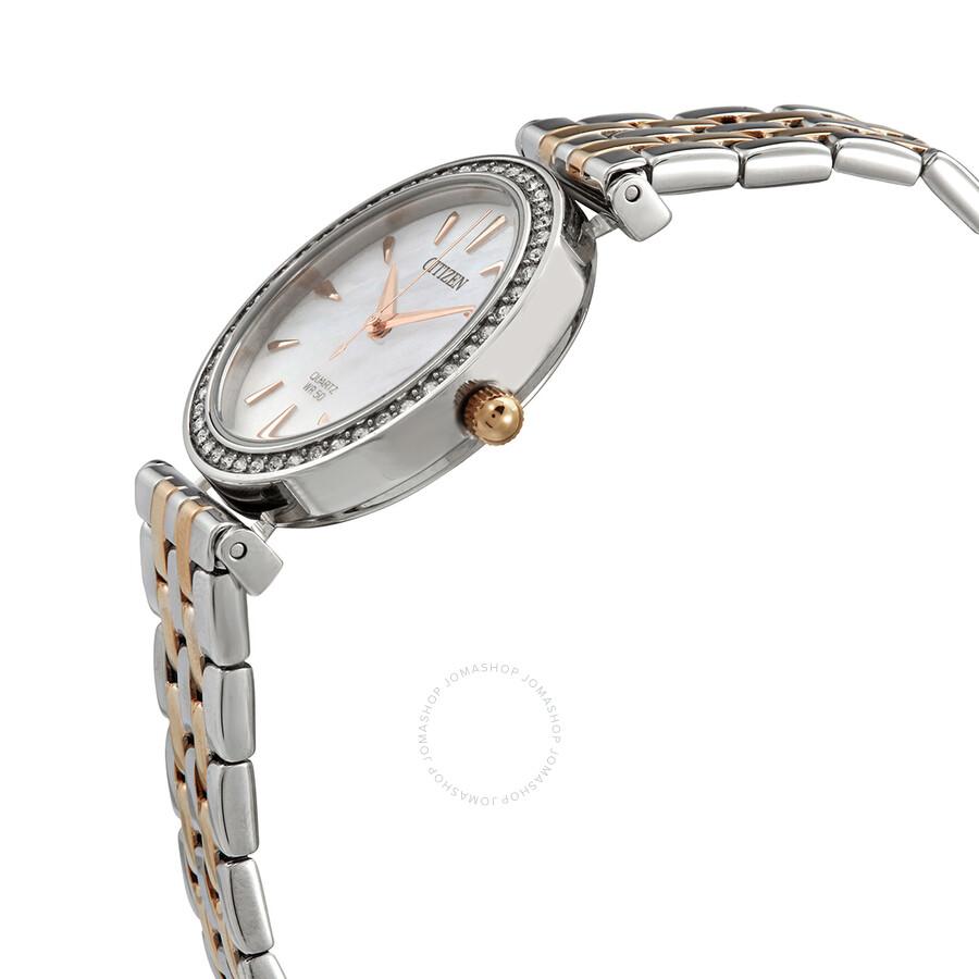 Citizen Quartz Crystal Mother of Pearl Dial Ladies Watch ER0216-59D