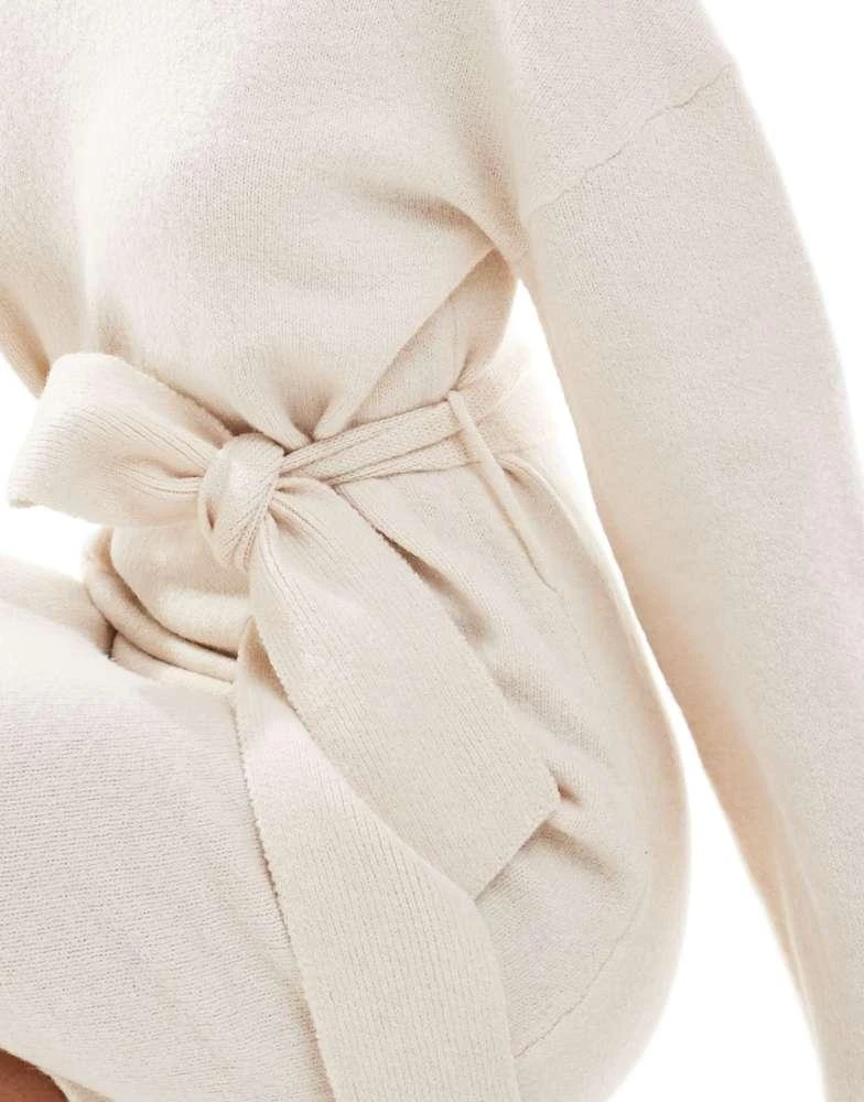Shop Pretty Lavish tie waist knitted midaxi dress in cream on Sale at  BeyondStyle  Get 25% Off Pretty Lavish tie waist knitted midaxi dress in  cream with Limited-Time Flash Deals, Exclusive