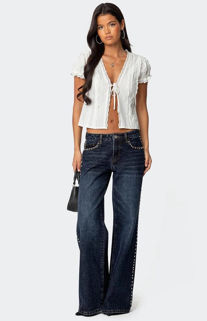 Edikted Cotton Lacey Tie Front Top 2
