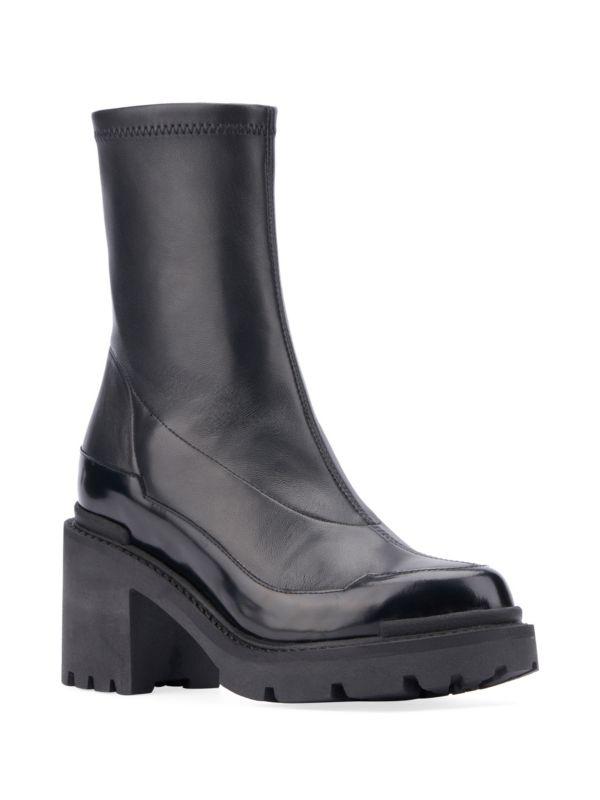 Aquatalia Vanna 80MM Stretch Leather Ankle Boots