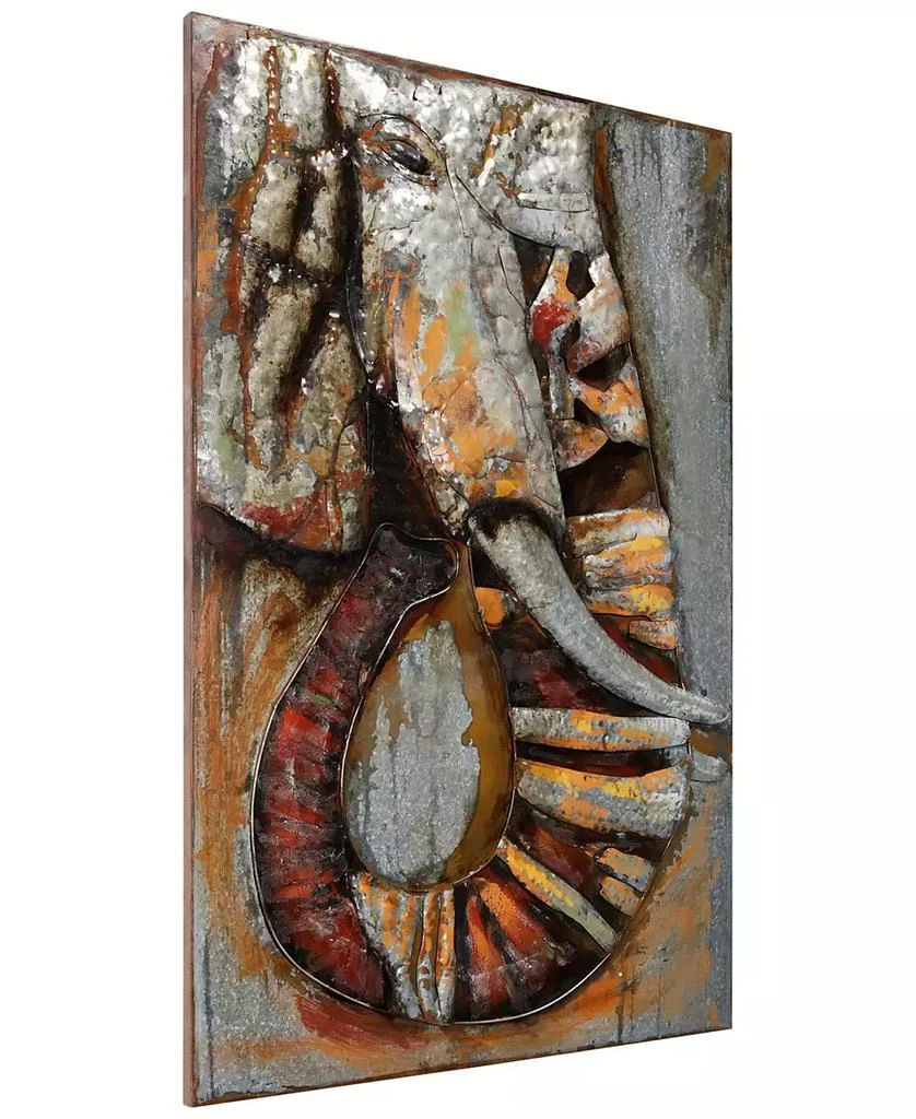 Empire Art Direct Elephant Mixed Media Iron Hand Painted Dimensional Wall Art, 60" x 40" x 2.8" 2