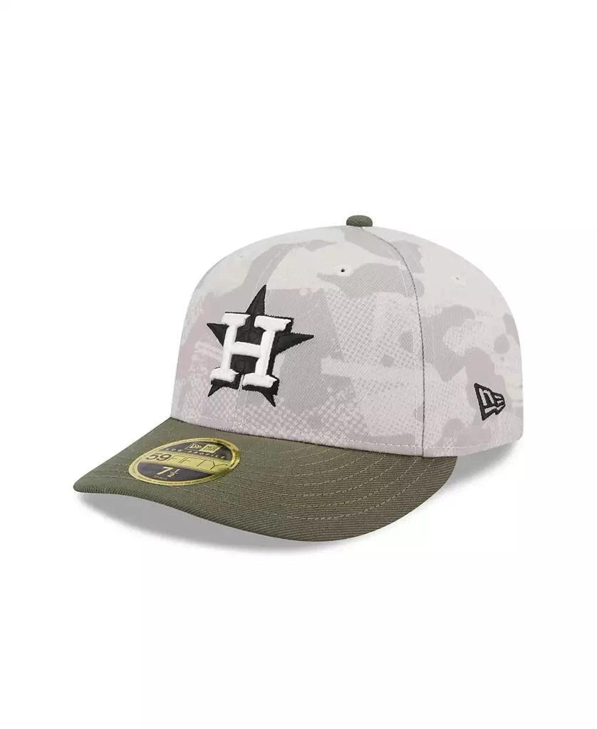 New Era Men's Light Beige/Olive Houston Astros 2025 Armed Forces Day Low Profile 59FIFTY Fitted Hat 1