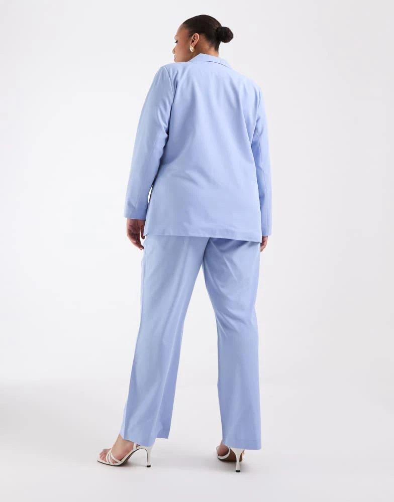 Vero Moda Curve Vero Moda Curve straight leg tailored trouser co-ord in brunnera blue 4