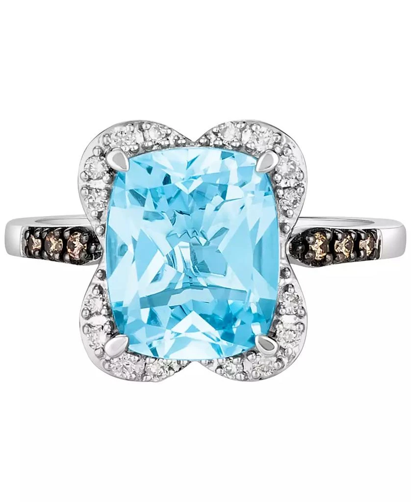 Le Vian Blue Topaz (4-1/4 ct. t.w.) 
Diamond (1/5 ct. t.w.) Ring in 14k White Gold 5