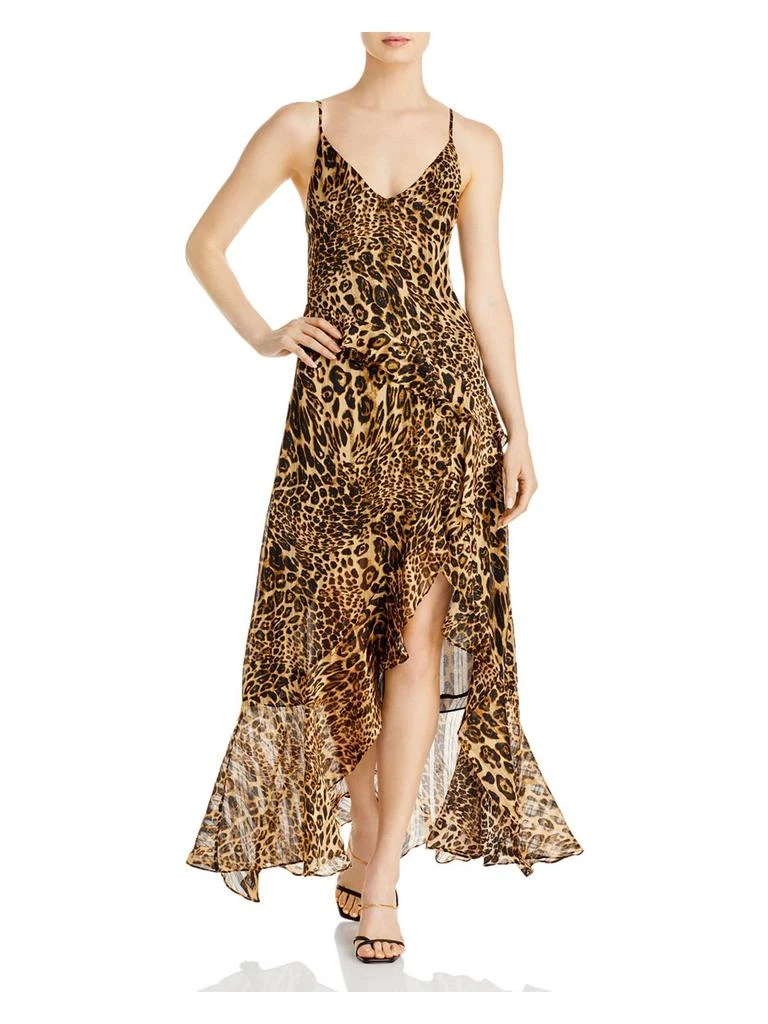 LINI Juniors Jemima Womens Metallic Ruffle Maxi Dress 1