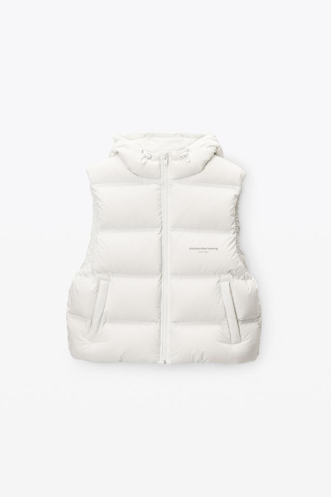 Alexander Wang cropped hooded puffer vest with reflective logo