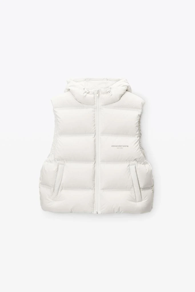 Alexander Wang cropped hooded puffer vest with reflective logo 2