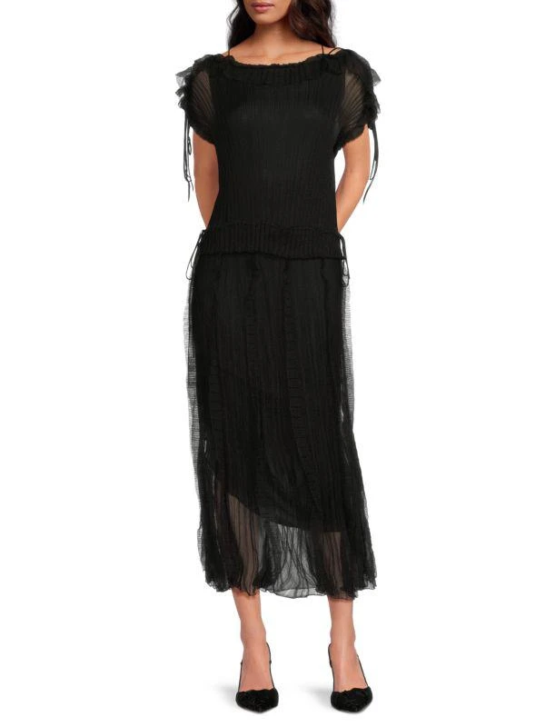 Valentino Sheer Knit Midi-Dress 1