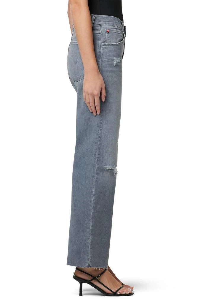 Hudson Rosalie High Waist Raw Hem Wide Leg Ankle Jeans 8