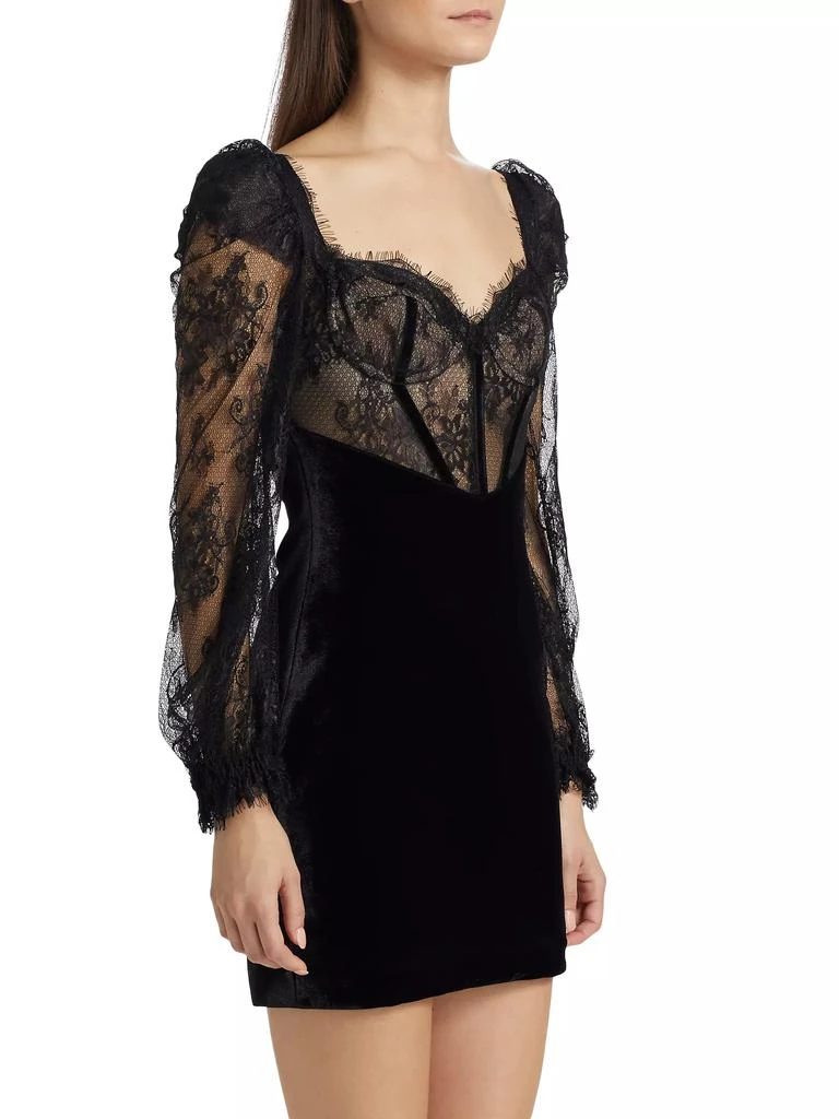 PatBO Lace & Velvet Minidress 4