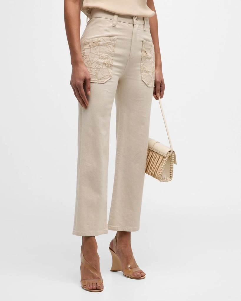 Ramy Brook Talia High-Rise Straight-Leg Embroidered Jeans 3