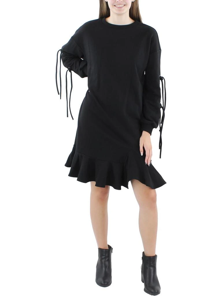 CQ by CQ Womens Grommet Ruffled Sweatshirt Dress 1