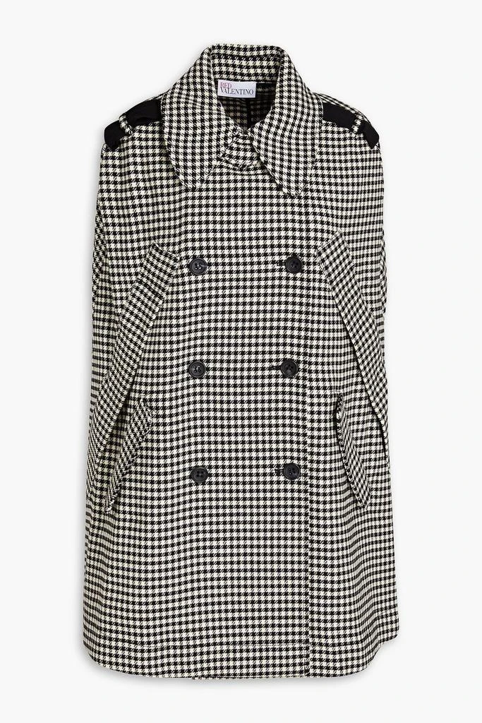 RED Valentino Double-breasted houndstooth tweed cape 1